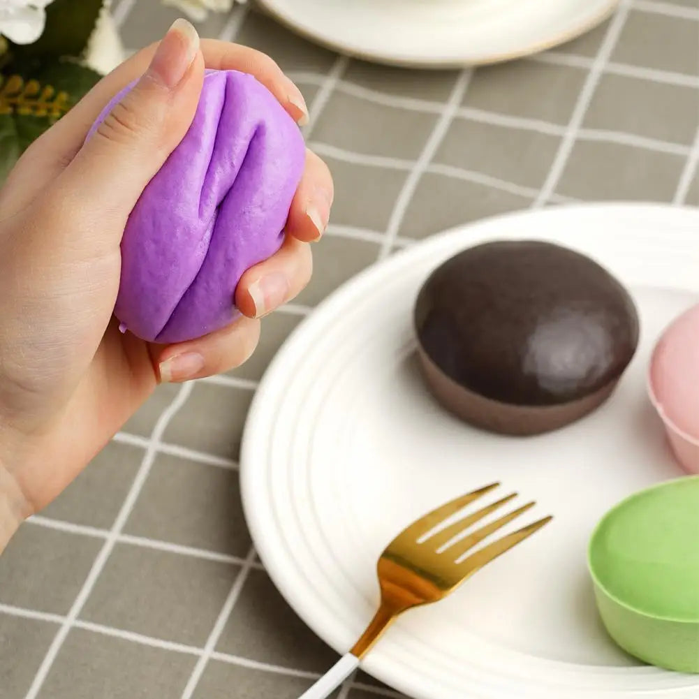 Purple Soft Potato Pinch Toy - Fun Custard Bun Sticky Small Cake, Slow Rebound Decompression Toy, Party Gift Candy Color