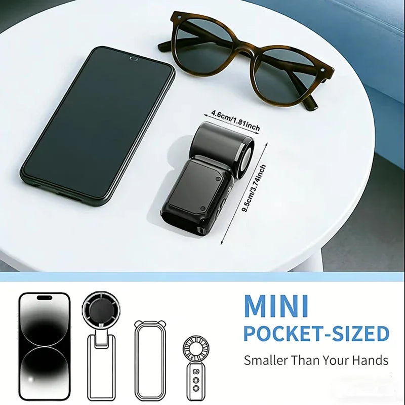 Mini handheld fan, portable small electric fan, USB charging portable pocket fan, suitable for outdoor, travel, and office use