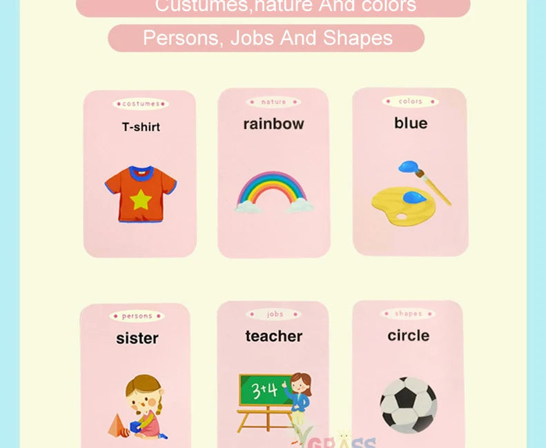 Alphabet Talking Flash Cards Educational Learning Interactive Memory Card Machine French Russian Italian Speech Toys For Kids