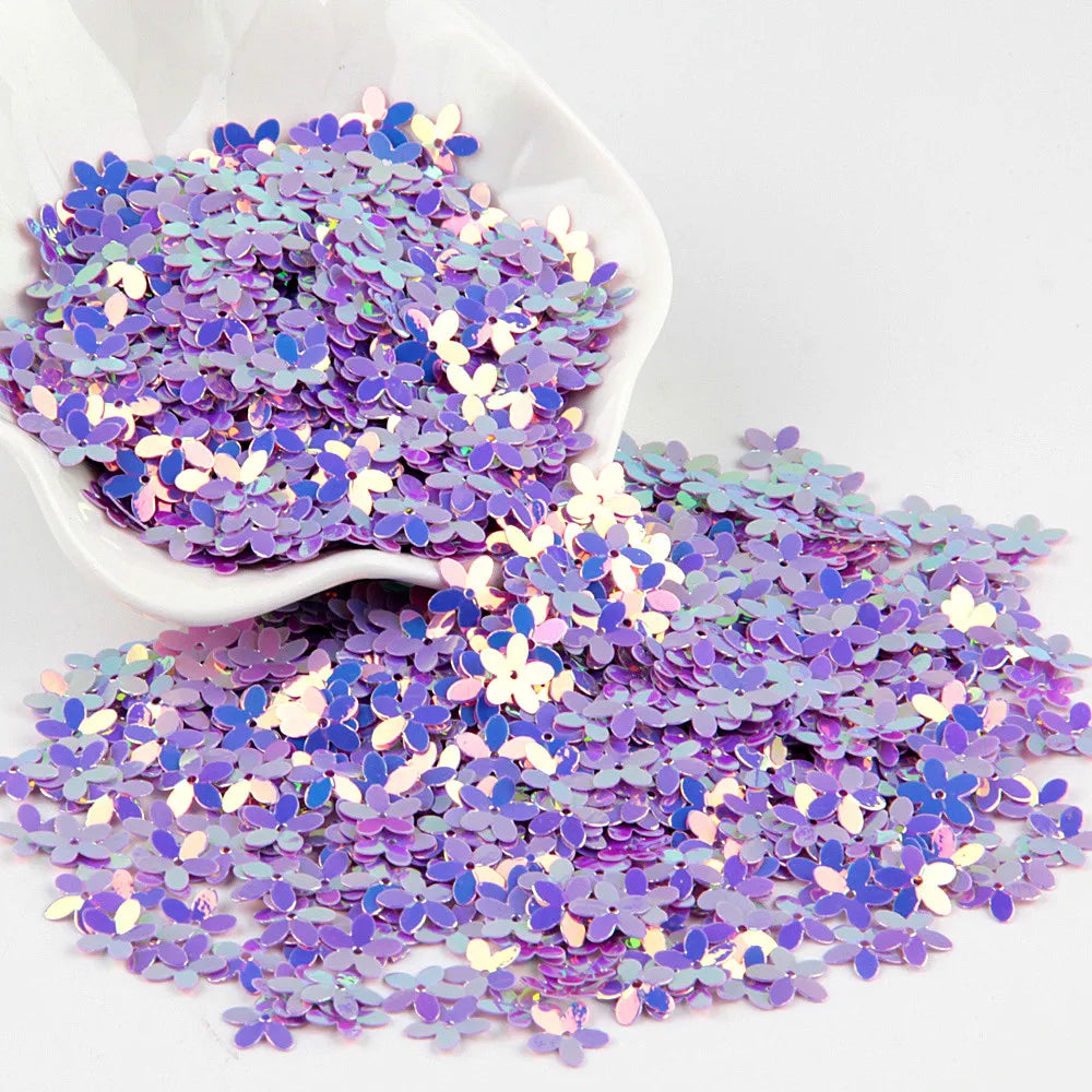 Sequin Matte White Color 10mm Cup Five Finger Flower Sequins Paillettes Sewing Wedding Craft Women Garments Accessories 10g/lot