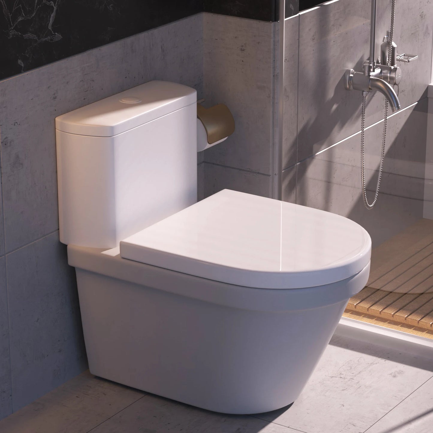 DayPlus Toilet Seat, Soft Close Toilet Seats White with Quick Release, Sturdy Duroplastic Anti-Bacterial Toilet Lid WC Seats