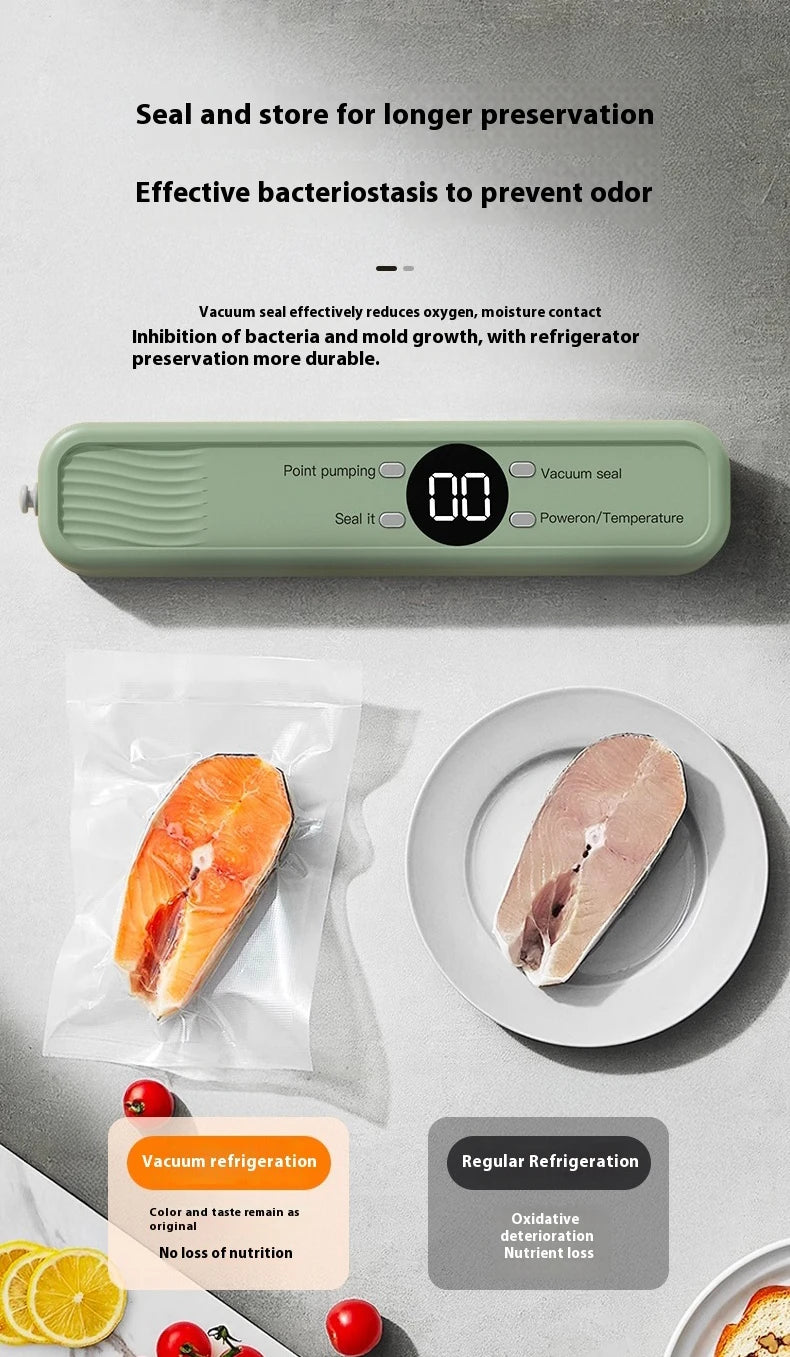 Handheld Mini Vacuum Sealer Rechargeable Design Automatic Sealing Machine Kitchen Food Storage Helper