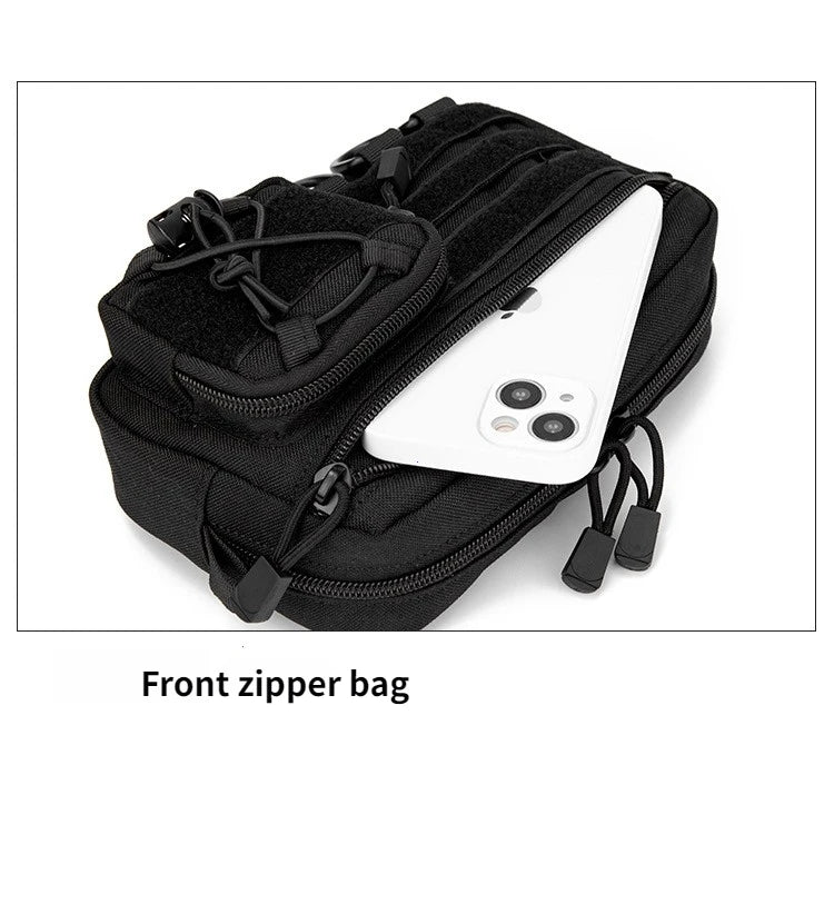 Tactical Molle Horizontal Admin Pouch with Front Drawstring Pocket EMT Pouch EDC Utility Orgaznier Bag Hunting Fanny Pack