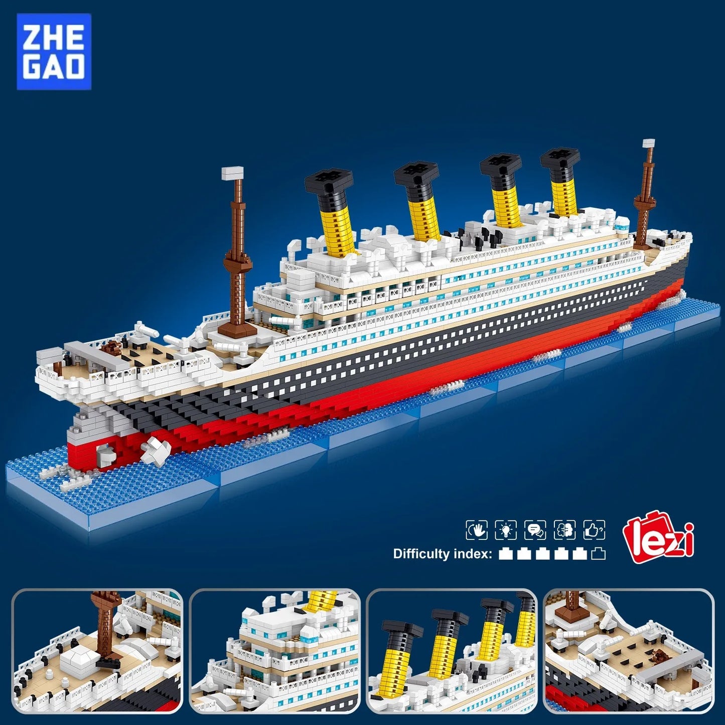 4404PCS Titanic Building Blocks Cruise Ship Mini Assemble Bricks Model DIY Toys Kits Desktop Decoration Holiday Gifts For Adult