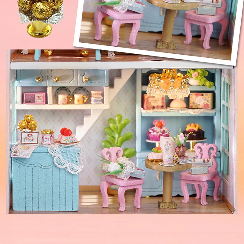 DIY Wooden Doll Houses Mini Assembly Handmade Small House Creative Scene Decoration DollHouse For Toys Birthday Gifts