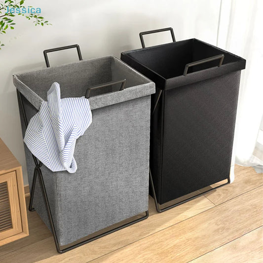 ♥Collapsible Fabric Laundry Hamper with Handles | Foldable Clothes Basket for Bedroom, Bathroom & Laundry Room