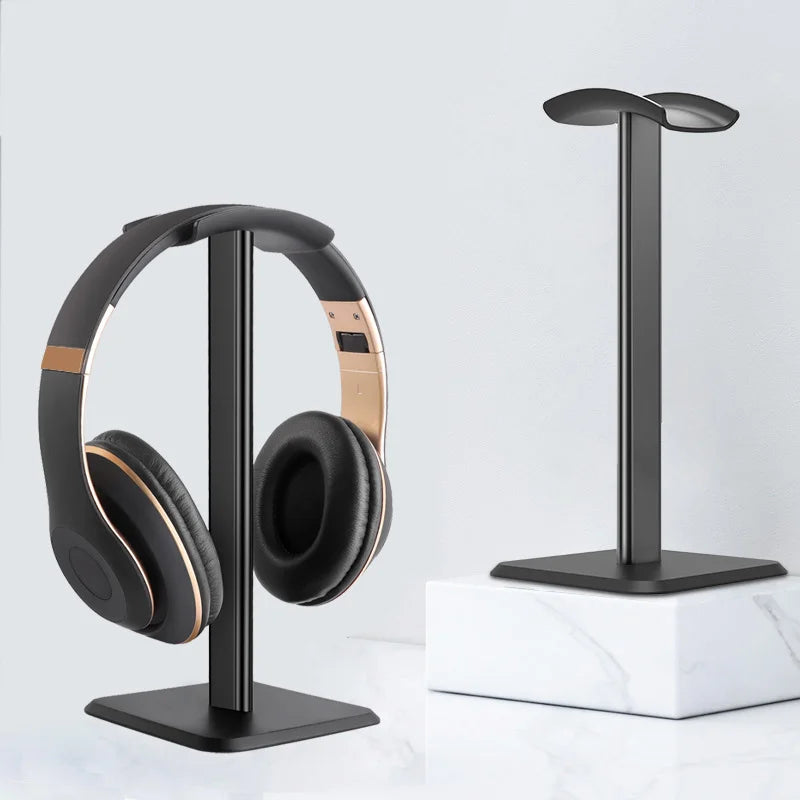 Black Universal Aluminum Alloy Headphone Stand Durable Desktop Gaming Headset Holder Multimedia Accessory for Earphones