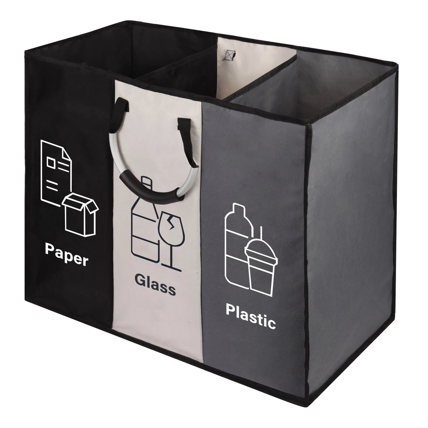 Deposit Bottle Collector Bins with 3 Compartments Recycling Bins Odor-Resistant Recycle Bin Indoor Bottle Hamper for Hom