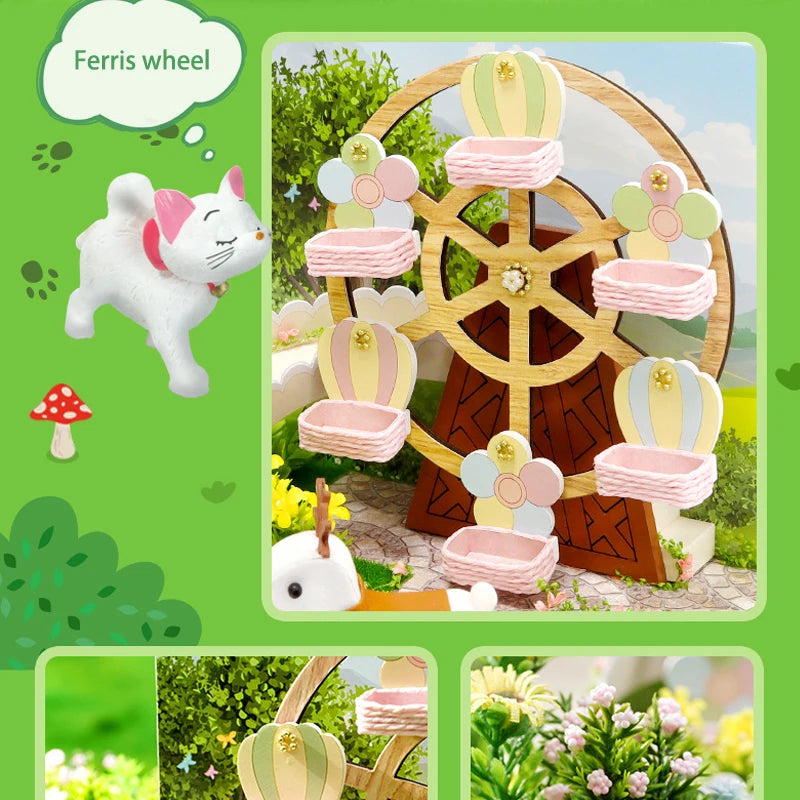 DIY Wooden Miniature Doll House Small House Kit 3D Puzzle Assembly Building Kits With Furniture LED Dollhouse Toys For Gifts