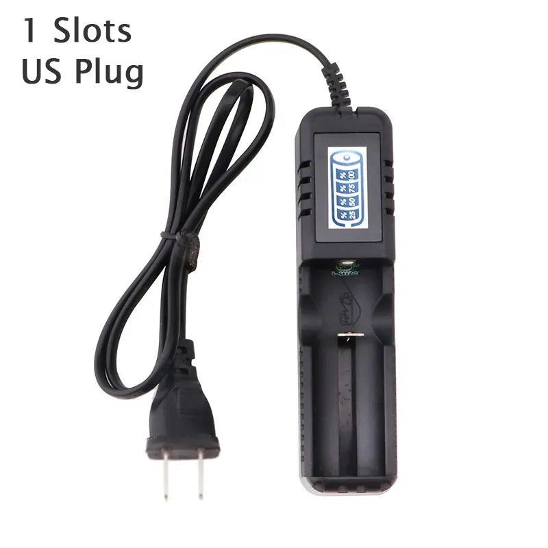 LCD 18650 Battery Charger 1 / 2 Slots Dual For 26650/18650/14500/16340 Charging 4.2V Rechargeable Lithium Battery Charger
