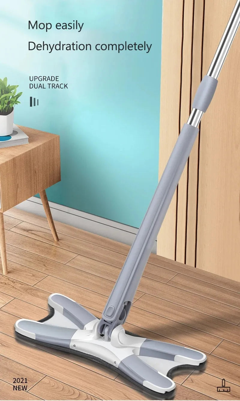 X-type Flat Floor Mop for Hardwood Wood Ceramic Tiles Home 360 Degree Squeeze Mop Hand-free Wash Lazy Mop Home Cleaning Tools