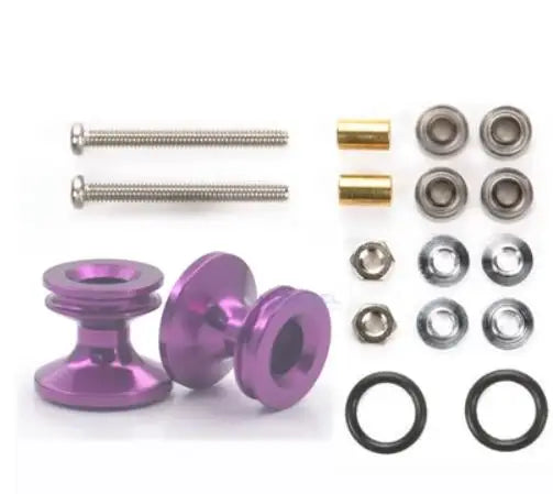 2pcs 15418 13-12mm Aluminum Alloy Guide Rollers 15461/15426 2023Jcup 95160 19mm Roller With Rubber Ring Tamiya Mini 4WD Homemade