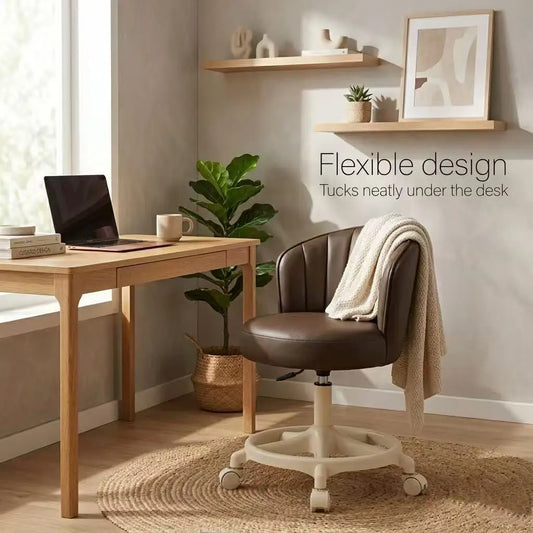 Ins Style Desk Chair Swivel Rolling Chair With Footrest Adjustable Height Home Computer Task Chair For Bedroom Make Up