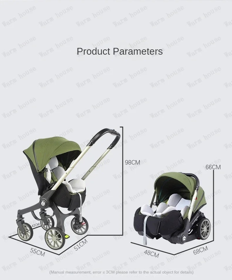 EU STOCK Foldable Lightweight baby stroller Multifunctional Four Wheels poussette bebe 3 en 1 Portable baby wagon