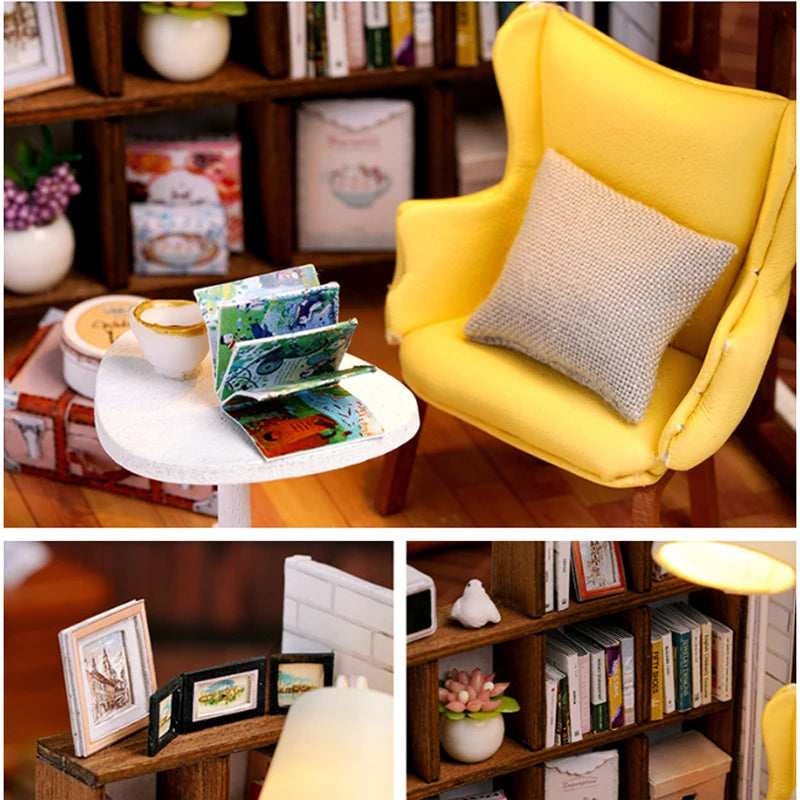 DIY Miniature Dollhouse Kit Assemble Puzzle 3D Wooden House Room Craft With Furniture LED Lights For Friends Birthday Gift Toys