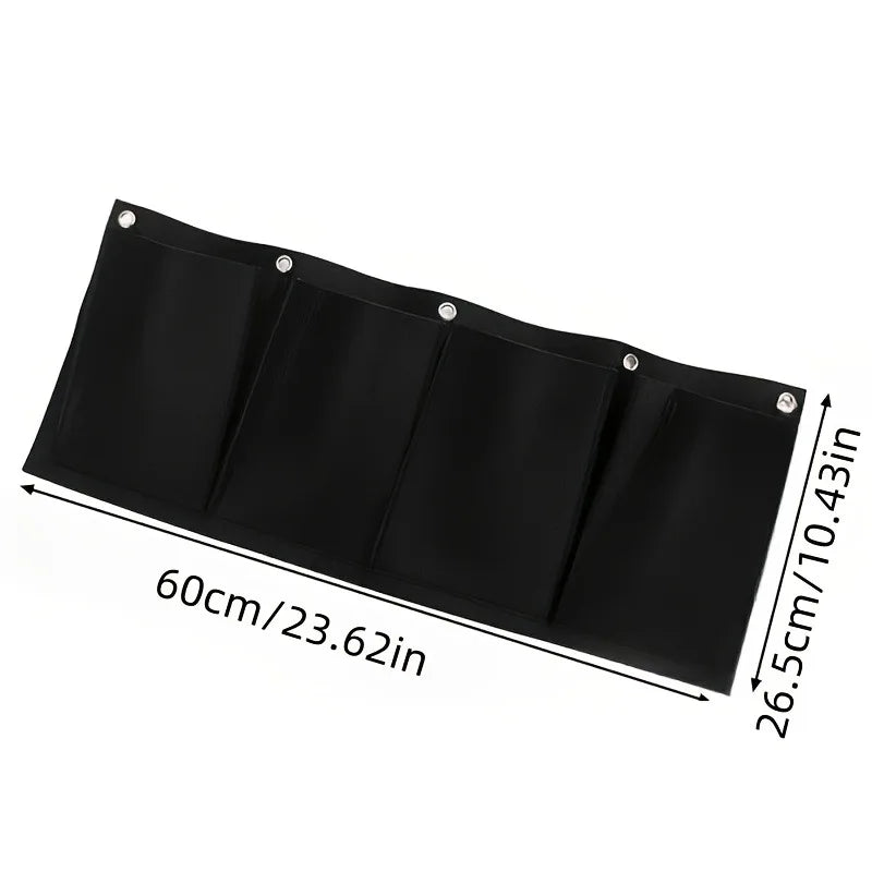 Black Felt Plant Grow Bag, Wall-Mounted Flower Growing Bag for 8 Scenarios, Non-Woven Fabric Wall Greening Felt Planting Bag