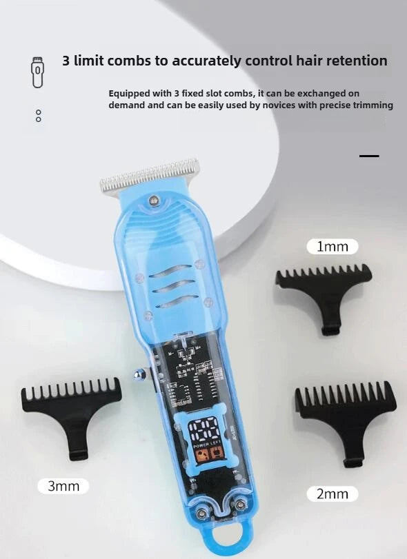 Hair Cut Machine Rechargeable Hair Clippers Transparent Professional Clippers Electric Hair Trimmers Shaver for Men Cordless