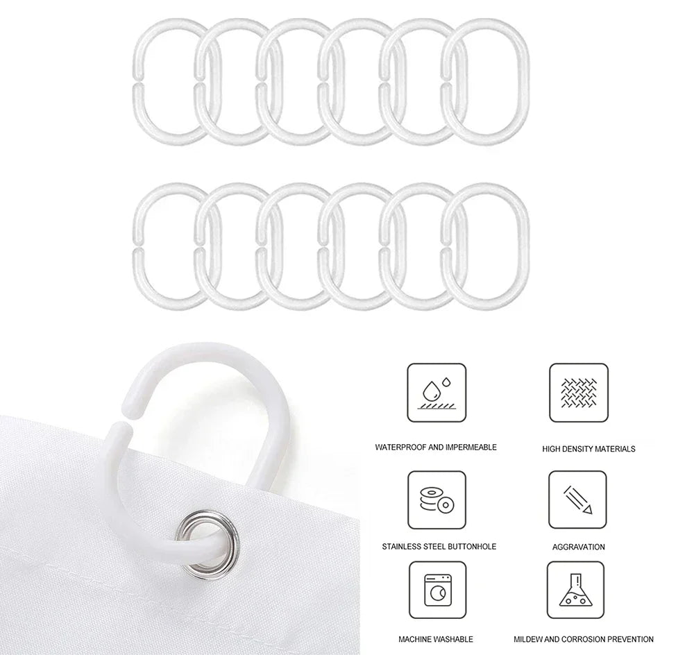 VIKAMA Cartoon Shower Curtain - Waterproof Splash Proof Partition Dry Wet Separation Bathroom Decorative Shower Curtain