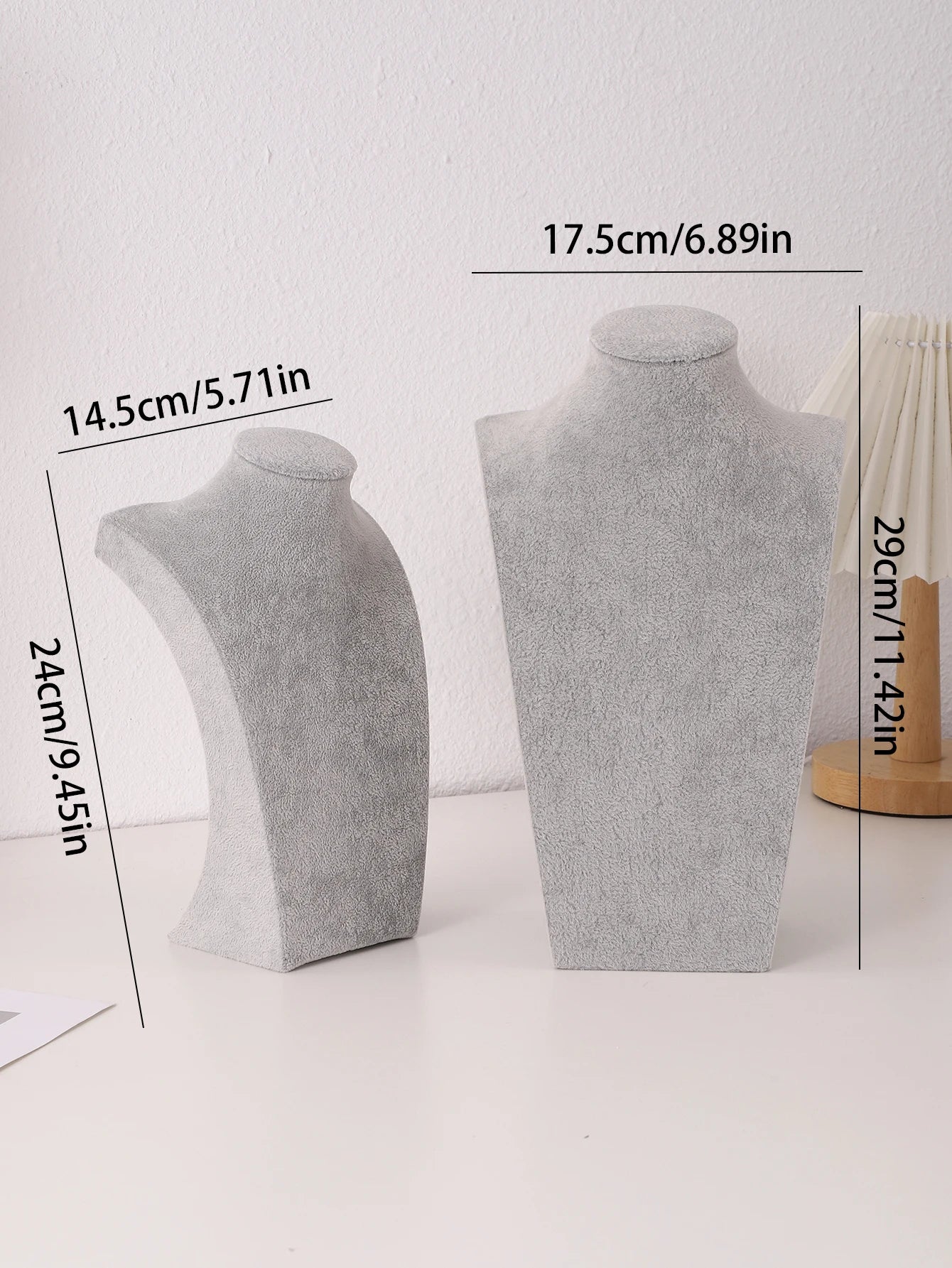 Mannequin Linen Velvet Necklace Pendant Chain Jewelry Bust Neck Display Stand Holder Mannequin  Necklace Pendant Window Display