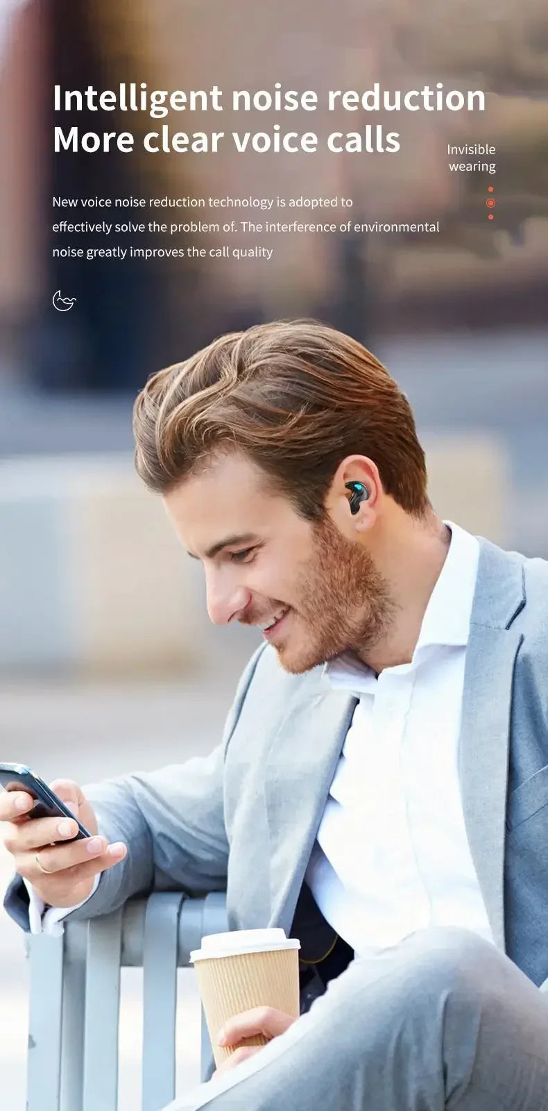 X55 Invisible Sleep Wireless Earphone TWS Bluetooth 5.3 Headphones Hidden Earbuds IPX5 Waterproof Noise Reduction Sports Headset