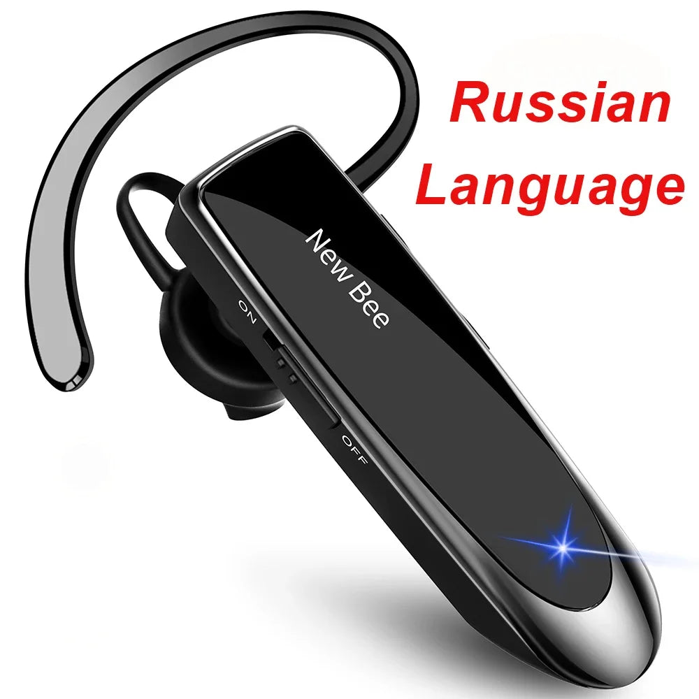New Bee Bluetooth Headset Wireless Earphones Headphones with Mic 24Hrs Earbuds Single Earpiece Mini Handsfree for Driver Office