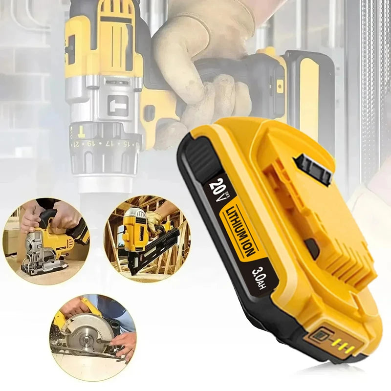 3.0Ah for Dewalt original 20V rechargeable tool battery DCB200 DCB201 DCB206 18V 20v 3AH .For Dewalt 18V 20V tool battery