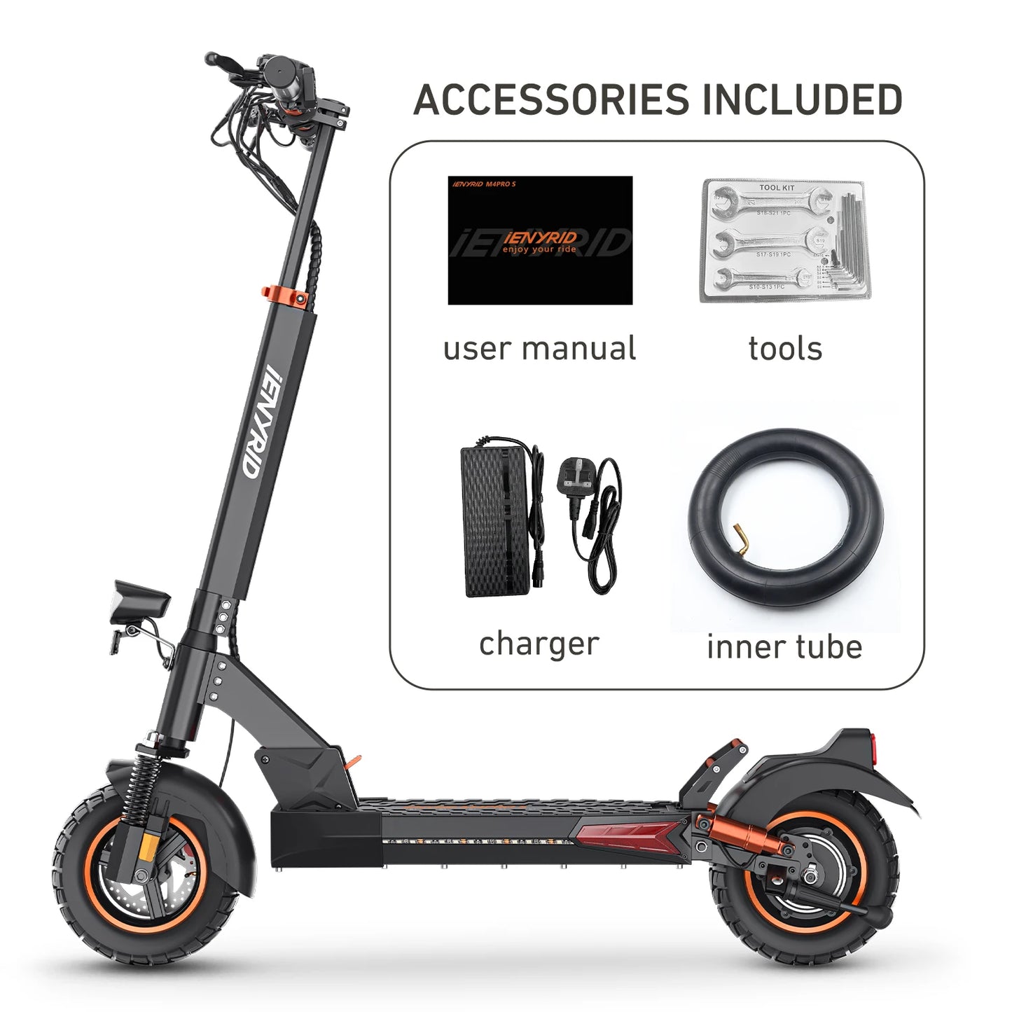 IENYRID M4 Pro S Foldable Electric Scooter 800W 48V/10AH E-Scooter 25KM Per Hour Max Range 20-30KM Adults E-Mountain Scooter