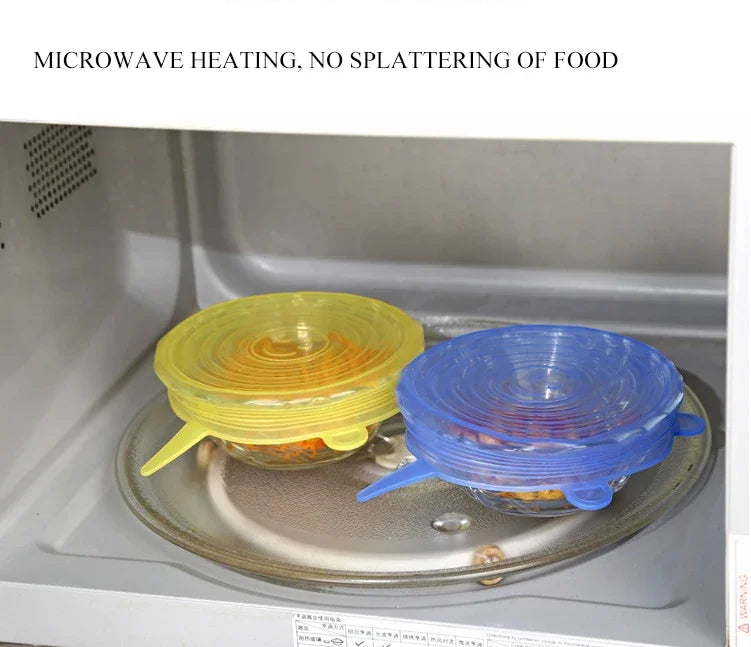 Silicone Stretch Lid Kitchen Accessories Can Be Reused Food Cover Plastic Wrap Cover Fresh-keeping Sealed Bowl Storage Home