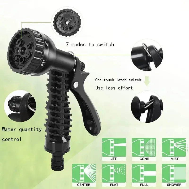 Expandable Magic Hose High-Pressure Car Wash Cleaning Water Gun Home Garden Watering Water Pipes Gardening Supplies 25FT-100FT