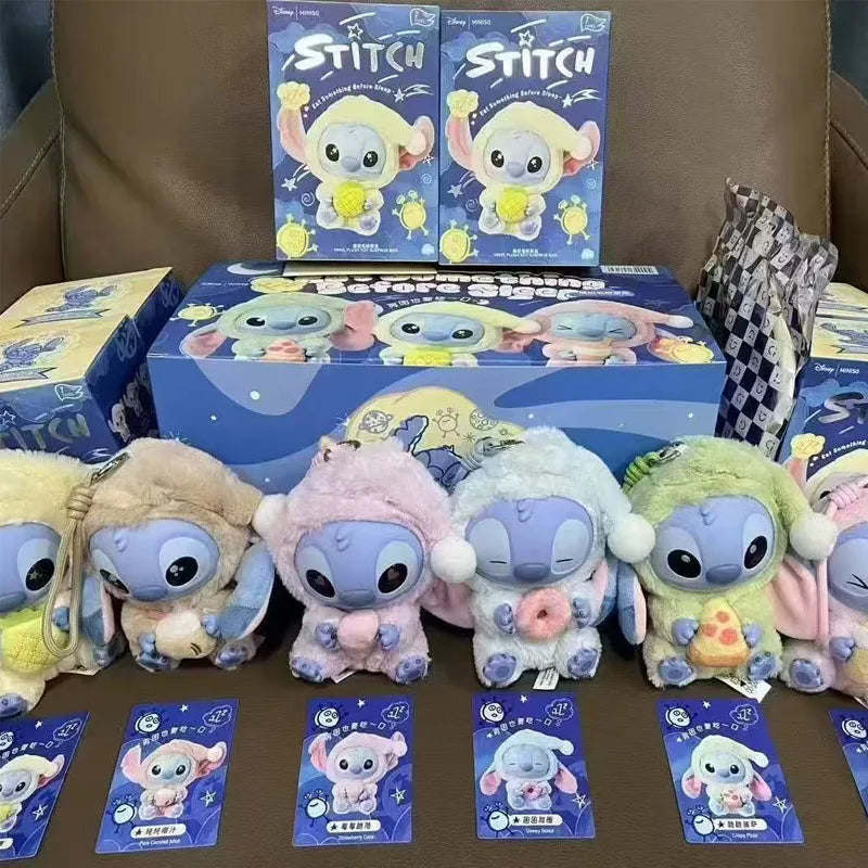 New Disney Stitch Eat Sleep Series Vinyl  Pendant Cute Doll Mystery Box Toy Plush Doll Holiday Gift
