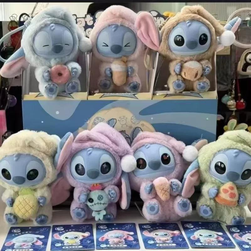 New Disney Stitch Eat Sleep Series Vinyl  Pendant Cute Doll Mystery Box Toy Plush Doll Holiday Gift