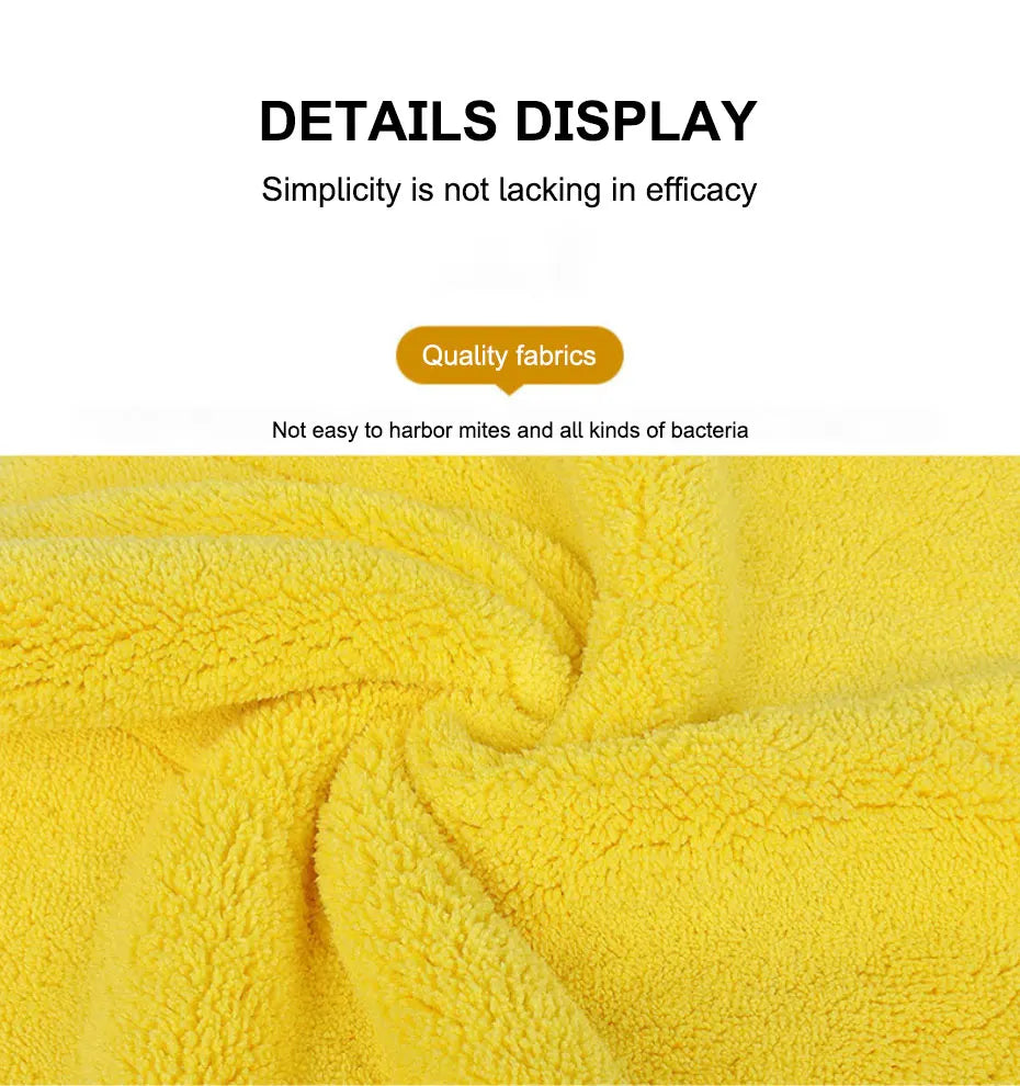 SEAMETAL Microfiber Car Washing Towel 400GSM Double-Sided Coral Velvet Clean Towels High Water Absorption Car Wash Drying Cloth