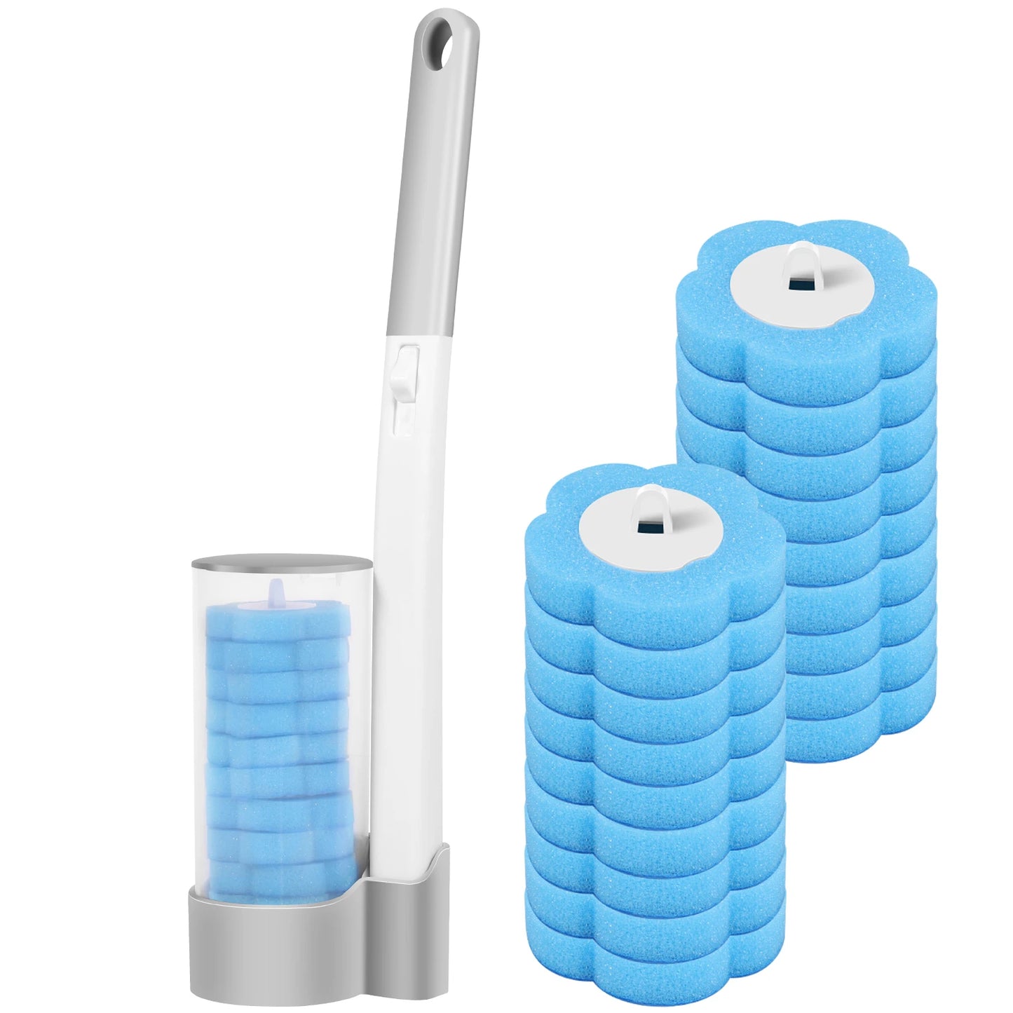 Disposable Toilet Brush Cleaner With Long Handle Bathroom Cleaning Brush With Replaceable Brush Head Toilet Bathroom Accessories