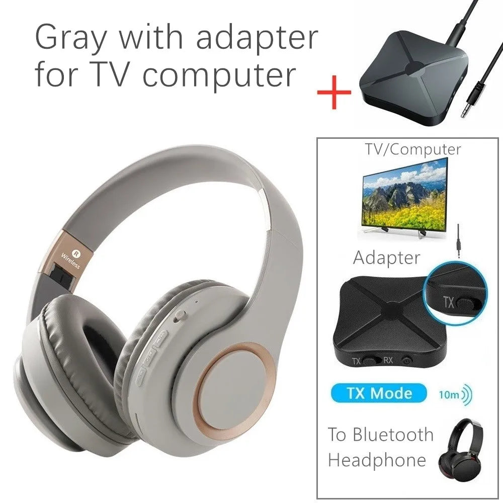 Shoumi 15 Hours Play Wireless Headset Bluetooth Television Headphone with Mic,Bluetooth Adapter Built-in Battery,for TV Computer