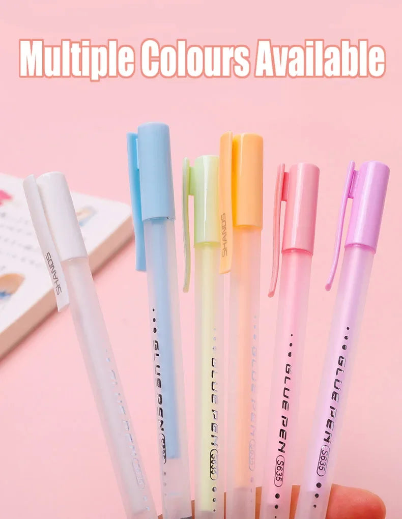 Candy Color Glue Pen Handbook Dispensing Pen Quick-Drying Dot Gule Stick DIY High Viscosity Glue School Office Supplies