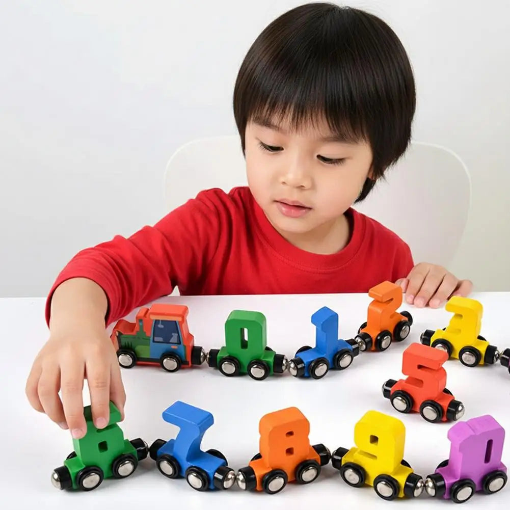 Train Set Magnetic Digital Train Puzzle Wooden Number Trains Learning Activities Educational Digital Train Toys Kids Gifts