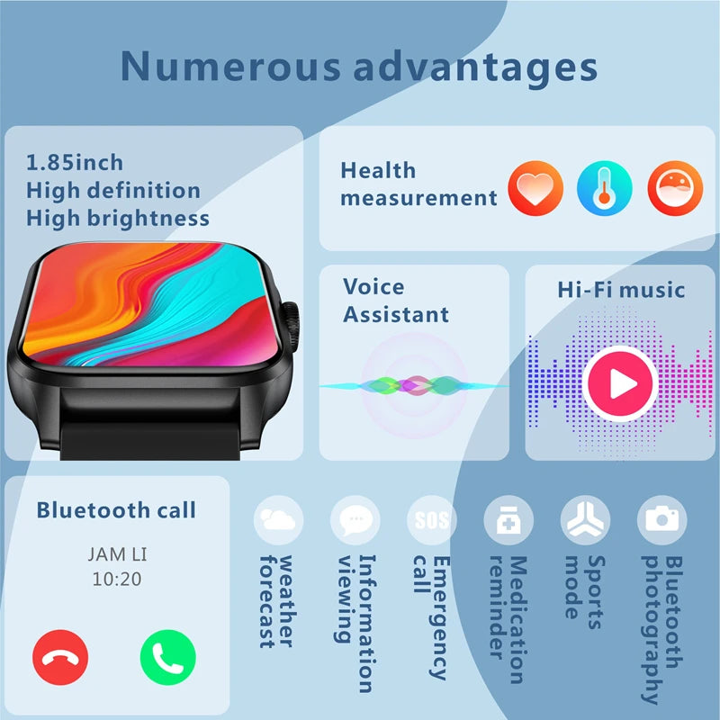 Lenovo QX15 Smart Watch Men & Women Full Touch Screen Sport Fitness Watch Man Waterproof Bluetooth For Ios Android Smartwatch