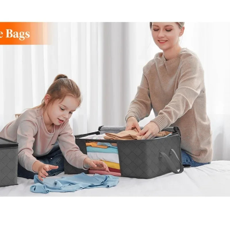 Wardrobe Closet Clothes Organizers Clothing Storage Boxes Bag Storages Blanket Storage Foldable Storages Bin Bedding Storage