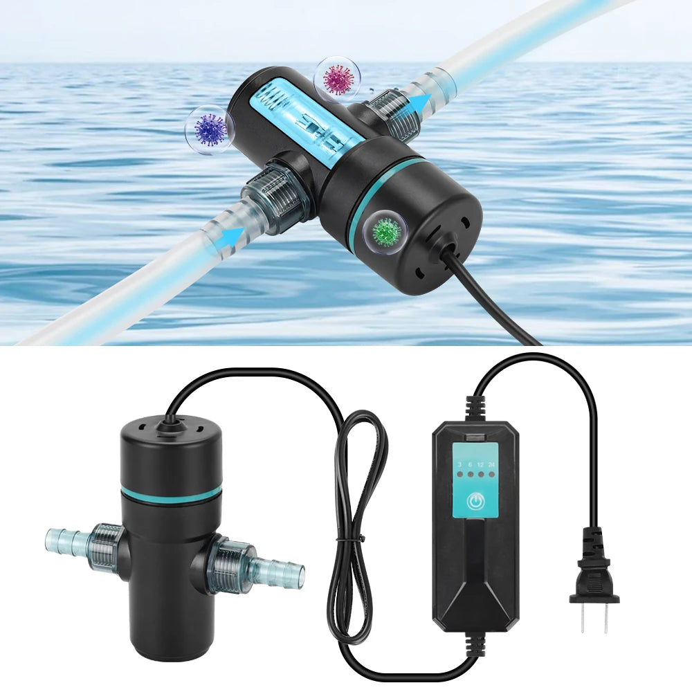 3W/5W Timing UV Light Aquarium Algae Removal UV Lamp Fish Tank Water Filtration 220V Water Pump Accessories