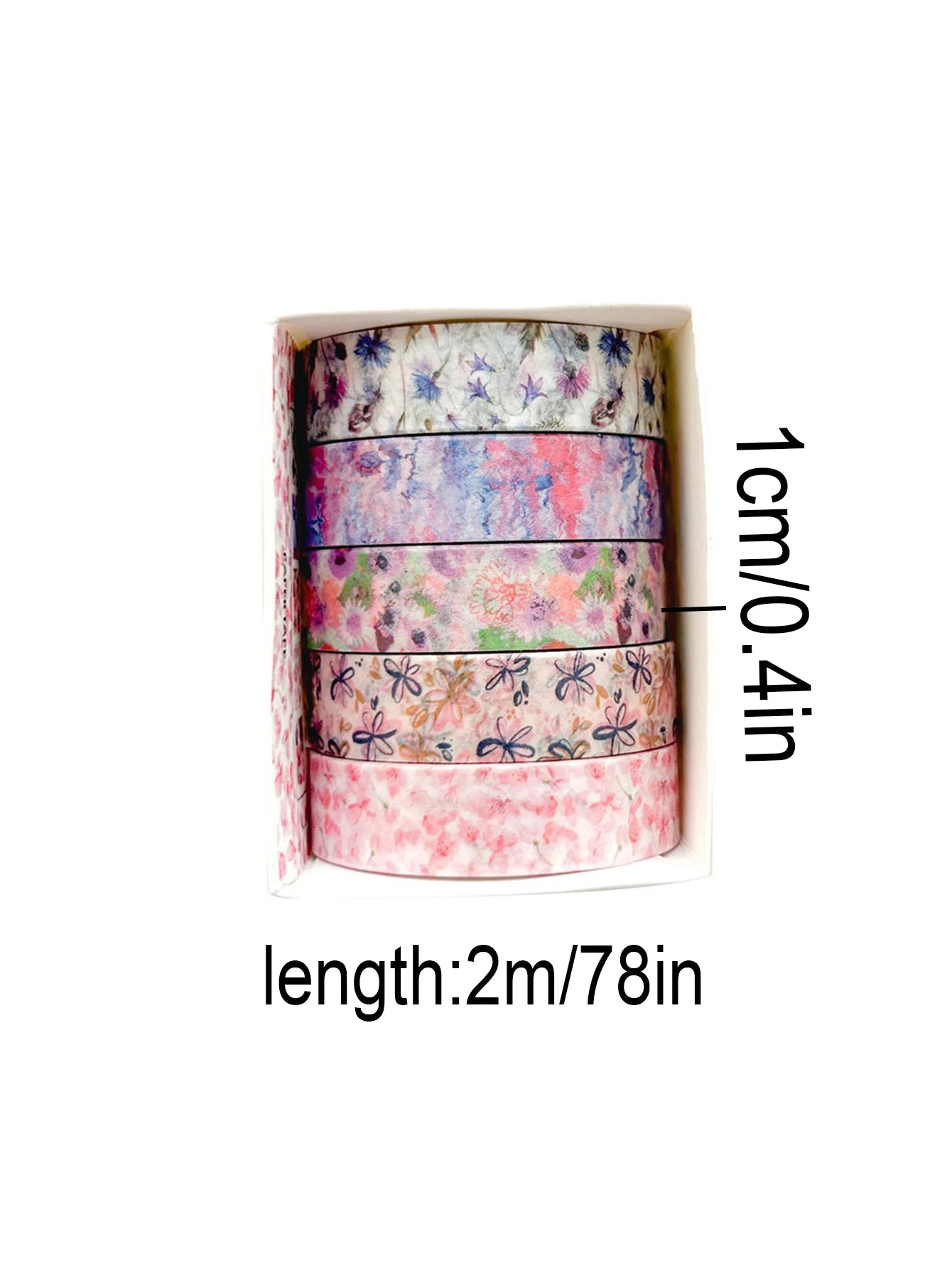 5 rolls of boxed romantic flower handbook tape, cute DIY fresh decorative washi tape for students, a must-have gift for students