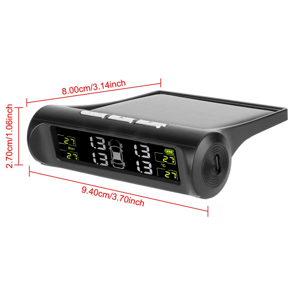 Tire Pressure Monitoring System Temperature Warning New C External Battery Version Sensors Solar TPMS Car Tyre Pressure Monitor