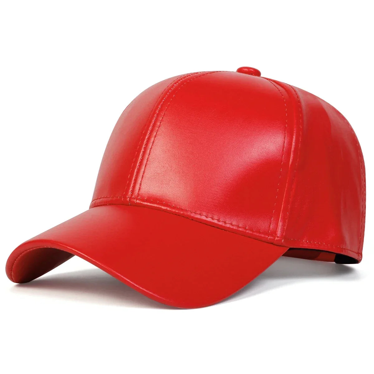 Unisex Light Panel Solid Color PU Leather Baseball Caps Spring Autumn Outdoor Adjustable Casual Hats Dad Hat Sunscreen Hat