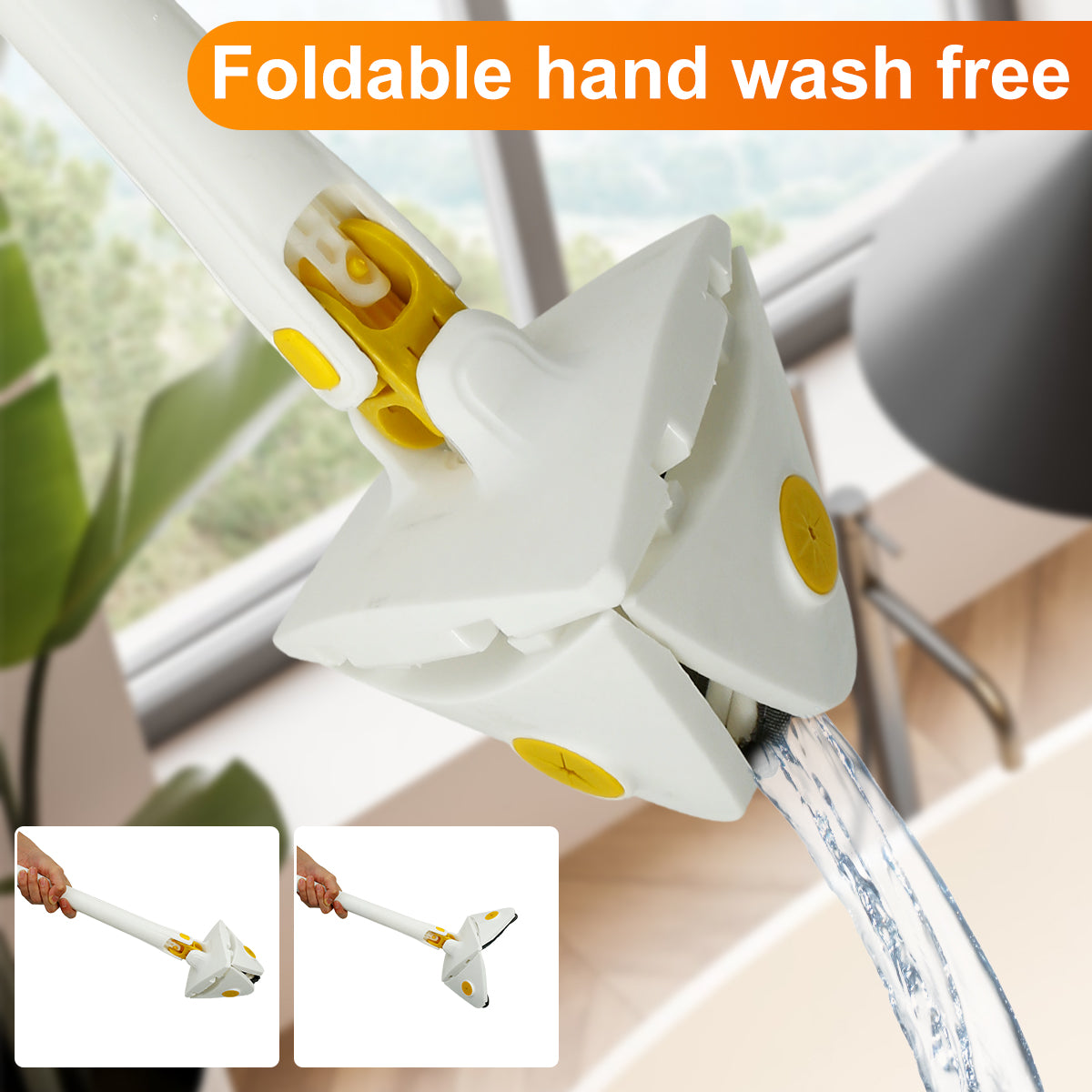 New Telescopic Triangle Mop Adjustable Squeeze Wet and Dry Use Water Absorption 360° Rotatable Spin Cleaning Mop Home Floor Tool