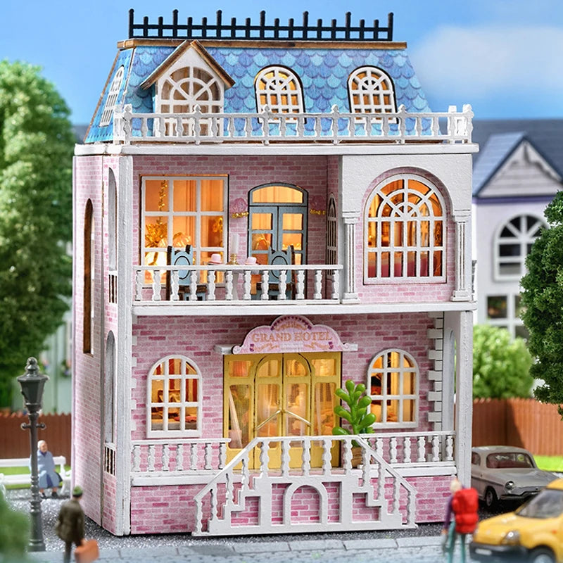 DIY Wooden Doll Houses Mini Assembly Handmade Small House Creative Scene Decoration DollHouse For Toys Birthday Gifts
