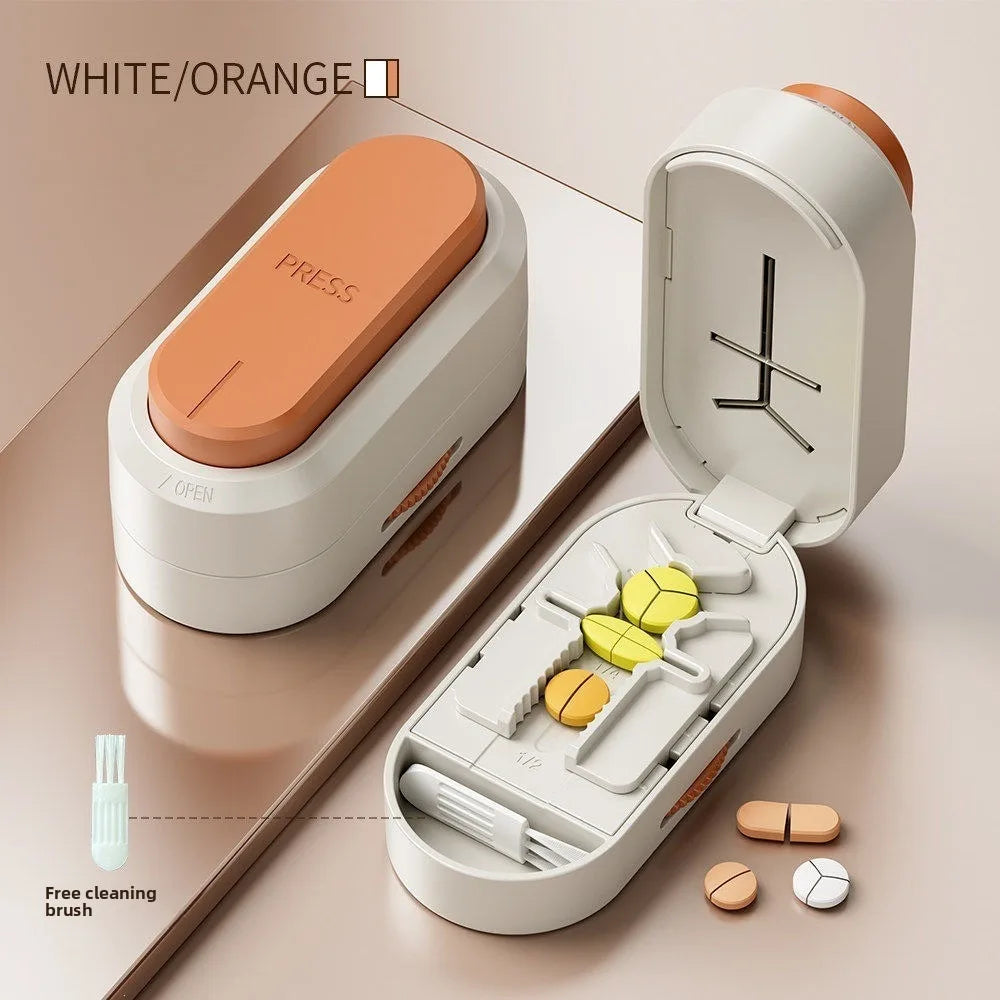 New Quartering Pill Cutter Storage Box Portable Drug Tablet Medicine Dustproof Divider Organizer Crusher Pill Cutter