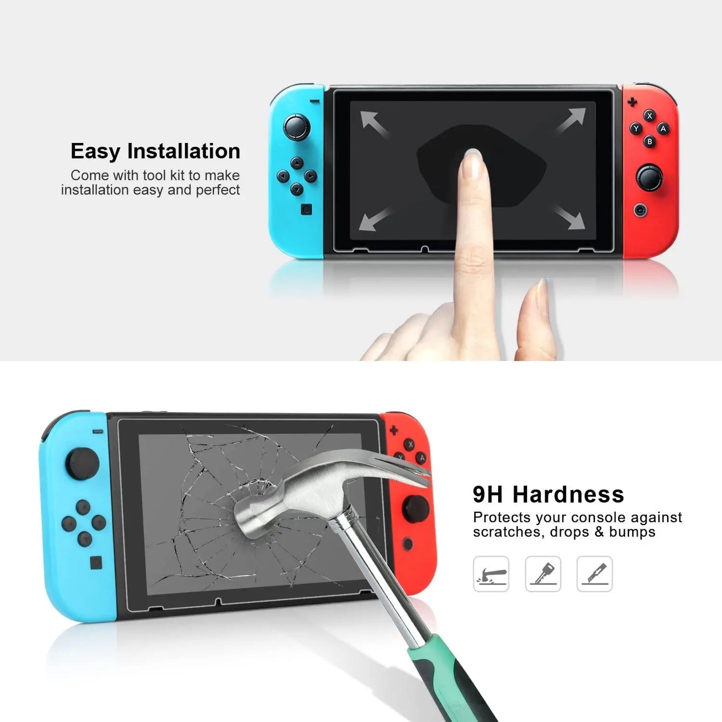 1/2/3PCS 9H Tempered Glass Screen Protector Compatible-Nintendo Switch OLED/ NS Hard Protector Film for Switch Lite Game Console