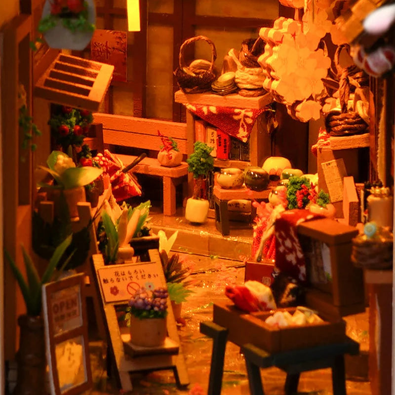 DIY Book Nook Kit Shelf Inser Dollhouse Model Building Kit Wooden Bookshelf Room Dollhouse Bookend Toy For Adults Birthday Gifts