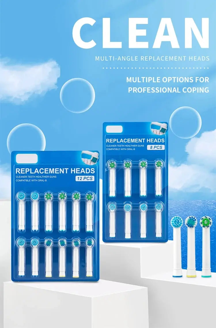 8pcs Replacement Brush Heads For Oral-B Electric Toothbrush Advance Power/Vitality Precision Clean/Pro Health/Triumph/3D Excel