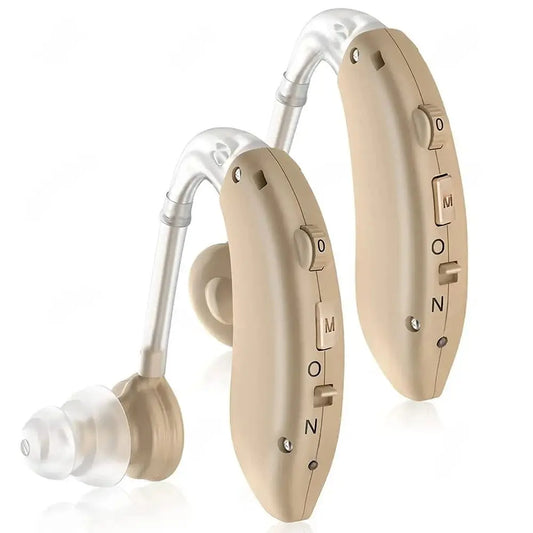 2025 Best Mini Rechargeable Audifonos BTE Hearing Aids Adjustable Tone Sound Amplifier Portable Deaf Elderly digital Hearing Aid