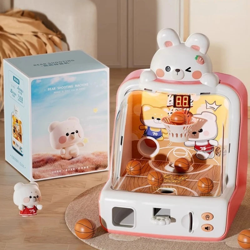 Children Ball Basketball Machine Toys Coin Operated Play Shooting Pinball Game Machine Kids Desktop Interactive Christmas Toy